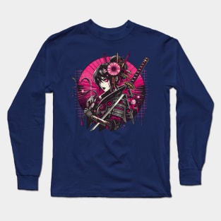 Cyberpunk Japanese Geisha Girl Long Sleeve T-Shirt